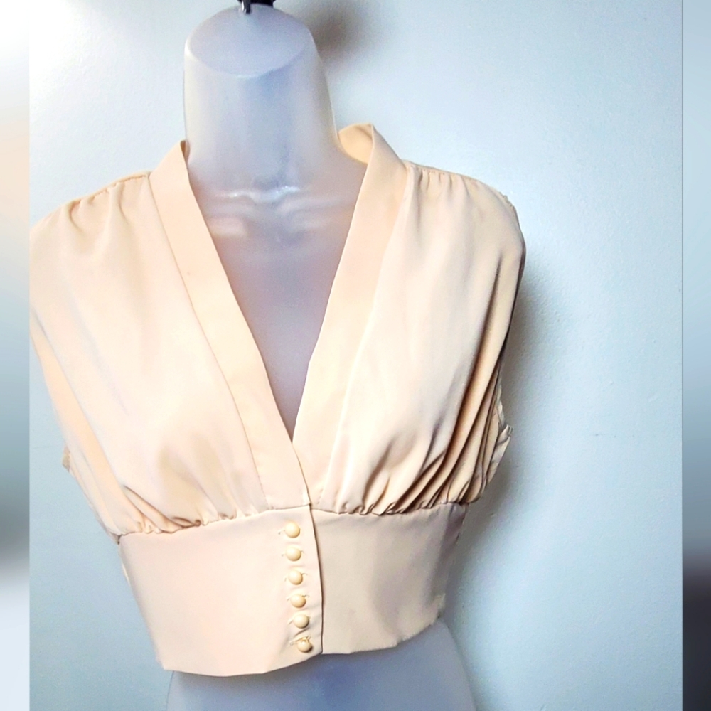 Cream Satin Top like